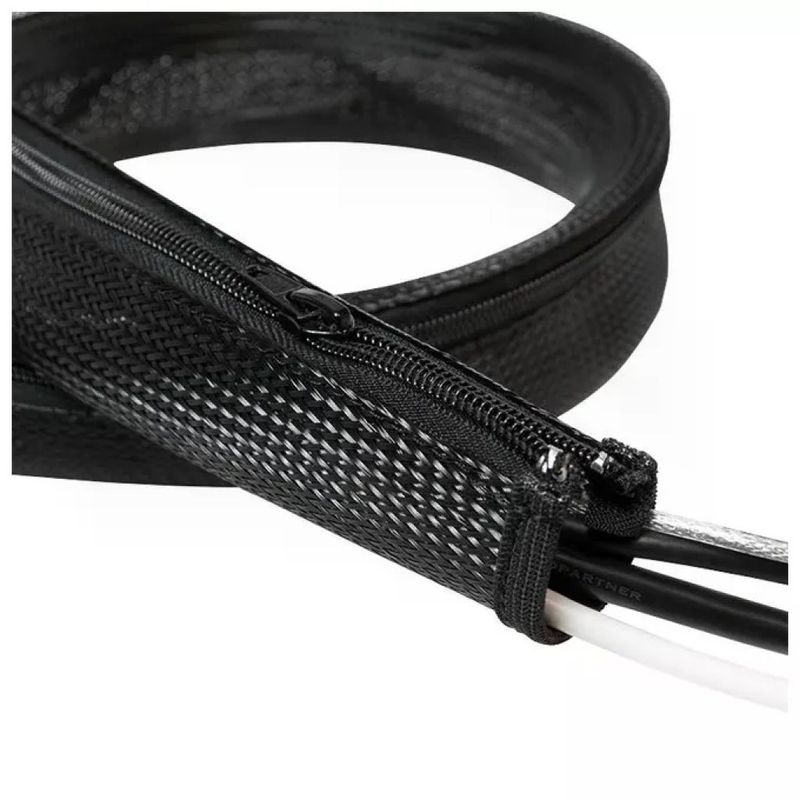 LINK LogiLink KAB0047 Guaina Avvolgicavi con Zip, 2 m, 30 mm, Nera