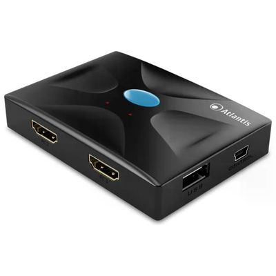Atlantis P021-MTHK02 Switch KVM HDMI USB a 2 Porte con 2 Cavi Atlantis P021-MTHK02 Switch KVM HDMI USB a 2 Porte con 2 Cavi