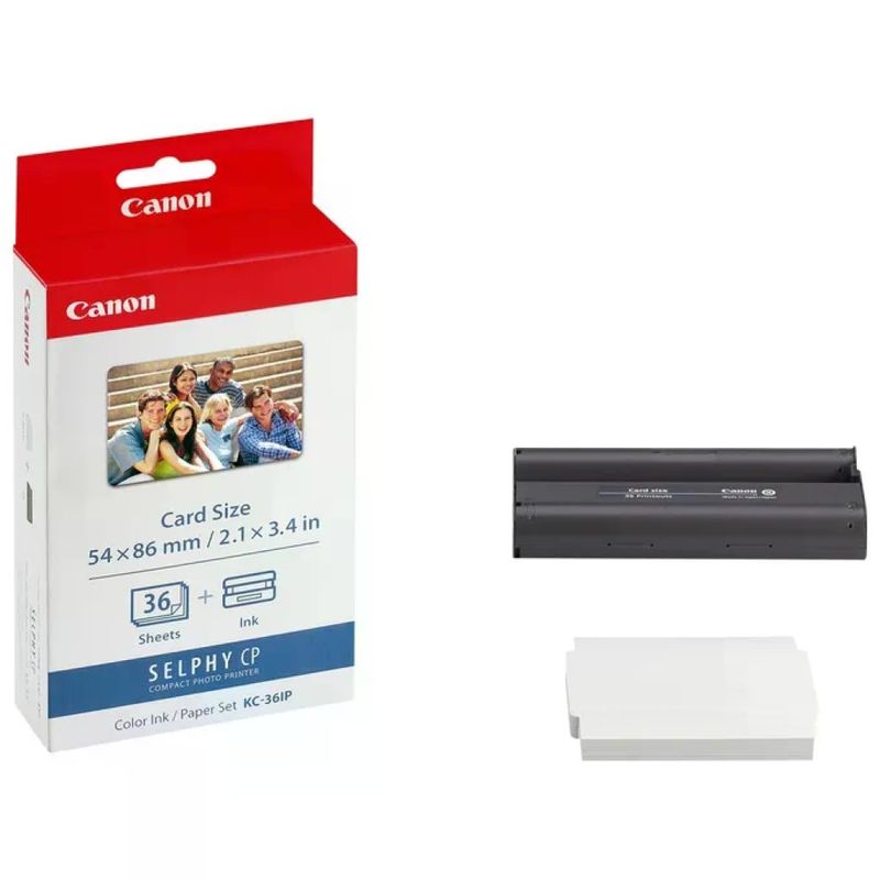 Canon KC-36IP Kit Carta Fotografica e Inchiostro SELPHY, 36 Fogli 54 × 86 mm Canon KC-36IP Kit Carta Fotografica e Inchiostro SELPHY, 36 Fogli 54 × 86 mm