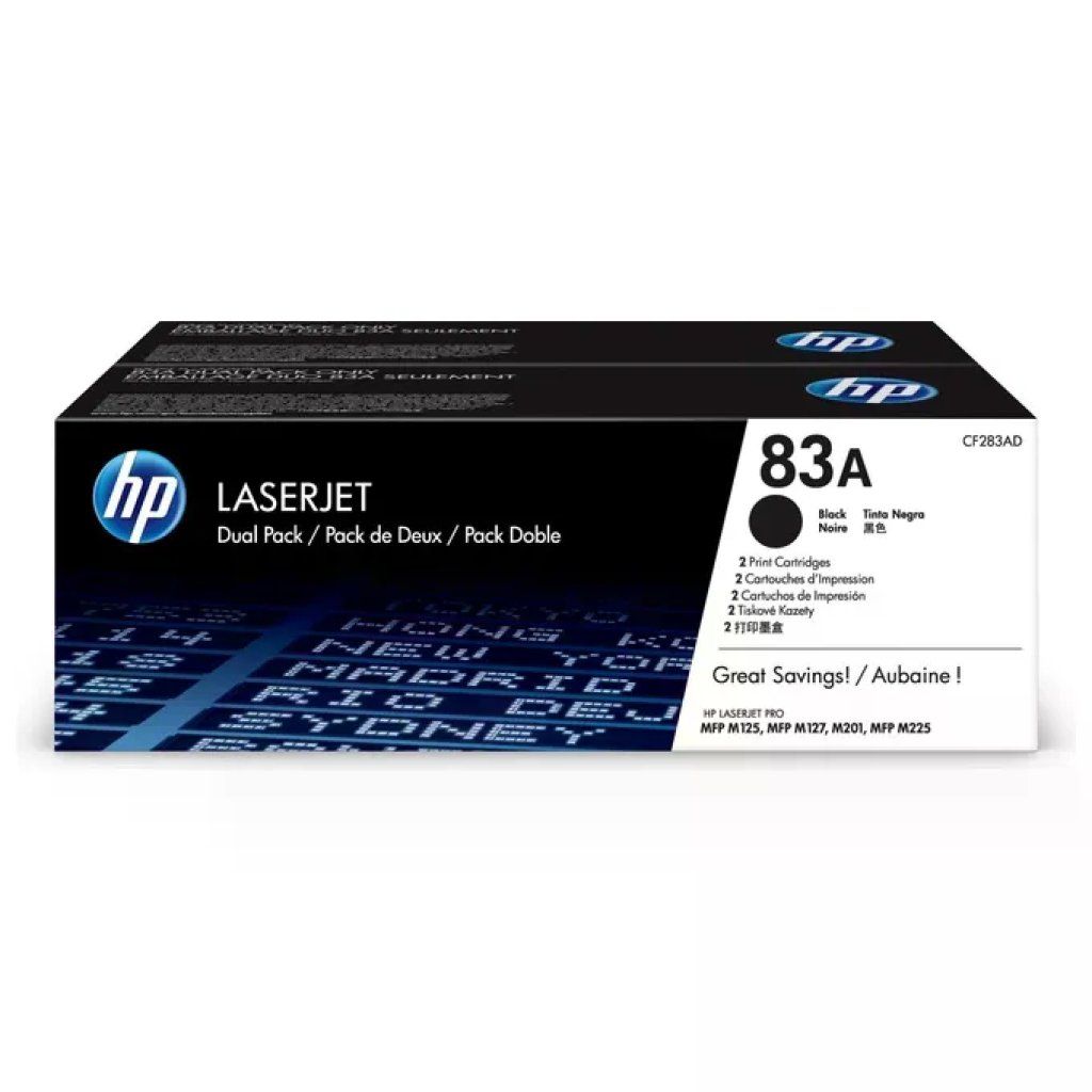 HP 83A CF283AD Toner Nero Originale – Confezione da 2
