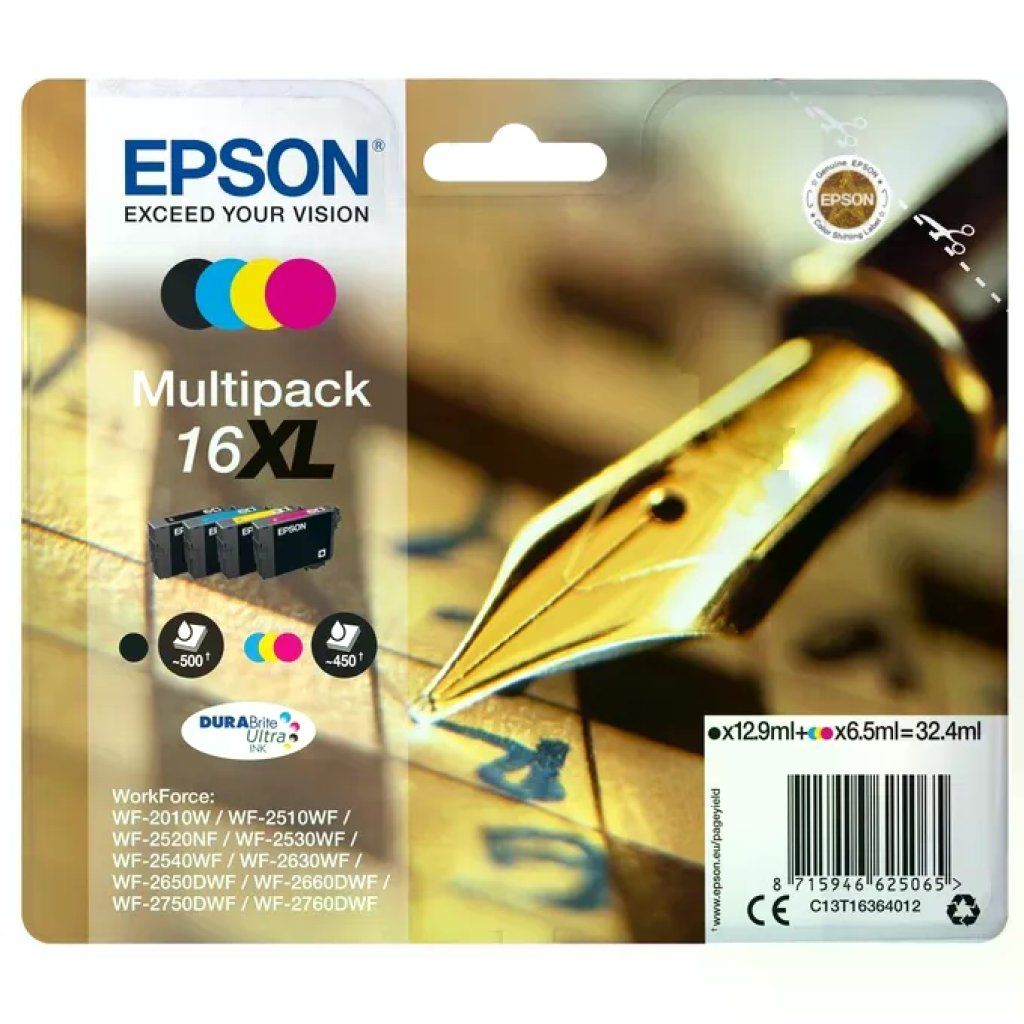 Epson 16XL Multipack 4 Cartucce Originali DURABrite Ultra