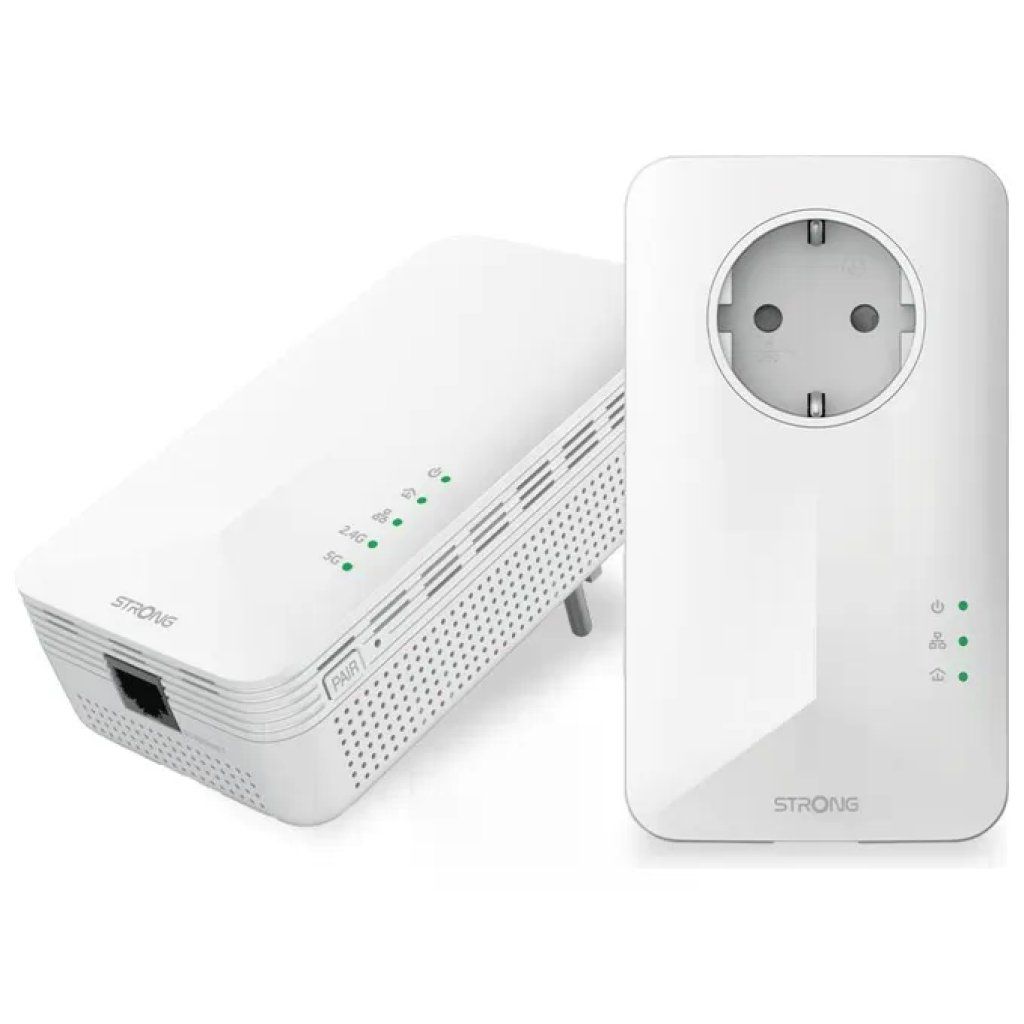 STRONG Kit Powerline Wi-Fi 5 Dual Band 1000 Mbps, 2 adattatori STRONG Kit Powerline Wi-Fi 5 Dual Band 1000 Mbps, 2 adattatori
