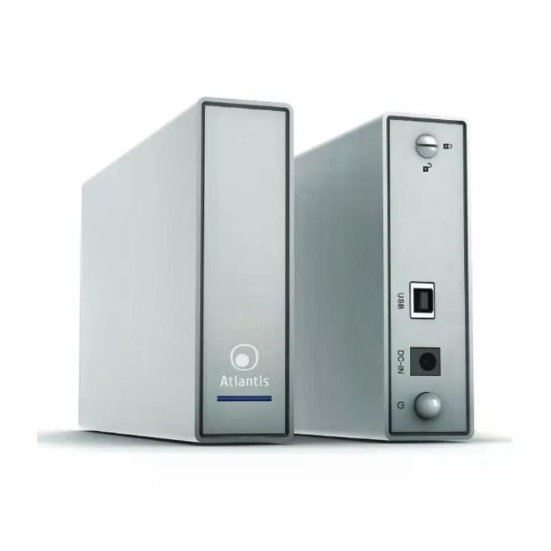 Atlantis A06-HDE-353S Box Esterno USB 3.0 per HDD SATA da 3,5" fino a 6 TB, Alluminio Satinato, Argento