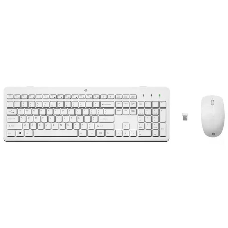 HP 3L1F0AA 230 Kit Tastiera e Mouse Wireless Full Size RF 2.4 GHz Mouse 1600 DPI colore Bianco HP 3L1F0AA 230 Kit Tastiera e Mouse Wireless Full Size RF 2.4 GHz Mouse 1600 DPI colore Bianco