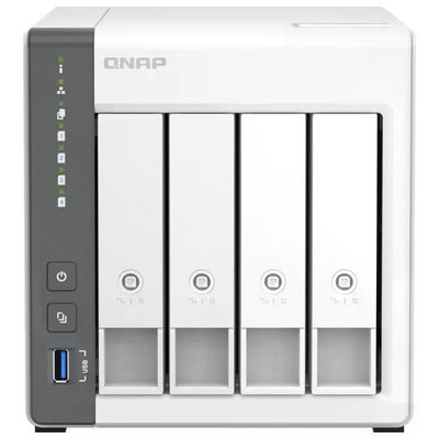 Qnap TS-433-4G NAS Tower 4 Bay ARM Cortex-A55 Quad-Core 2 GHz 4 GB RAM 2.5GbE QNAP QTS colore Bianco Qnap TS-433-4G NAS Tower 4 Bay ARM Cortex-A55 Quad-Core 2 GHz 4 GB RAM 2.5GbE QNAP QTS colore Bianco