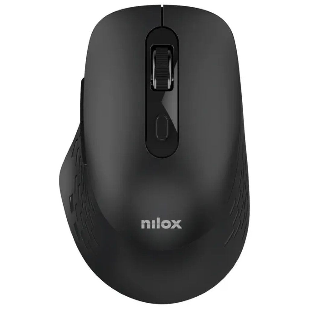 Nilox NXMODWI01 Mouse Wireless Bluetooth e USB, 1600 DPI, Nero