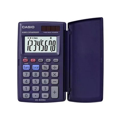Casio HS-8VERA Calcolatrice Tascabile Blu a 8 Cifre Casio HS-8VERA Calcolatrice Tascabile Blu a 8 Cifre