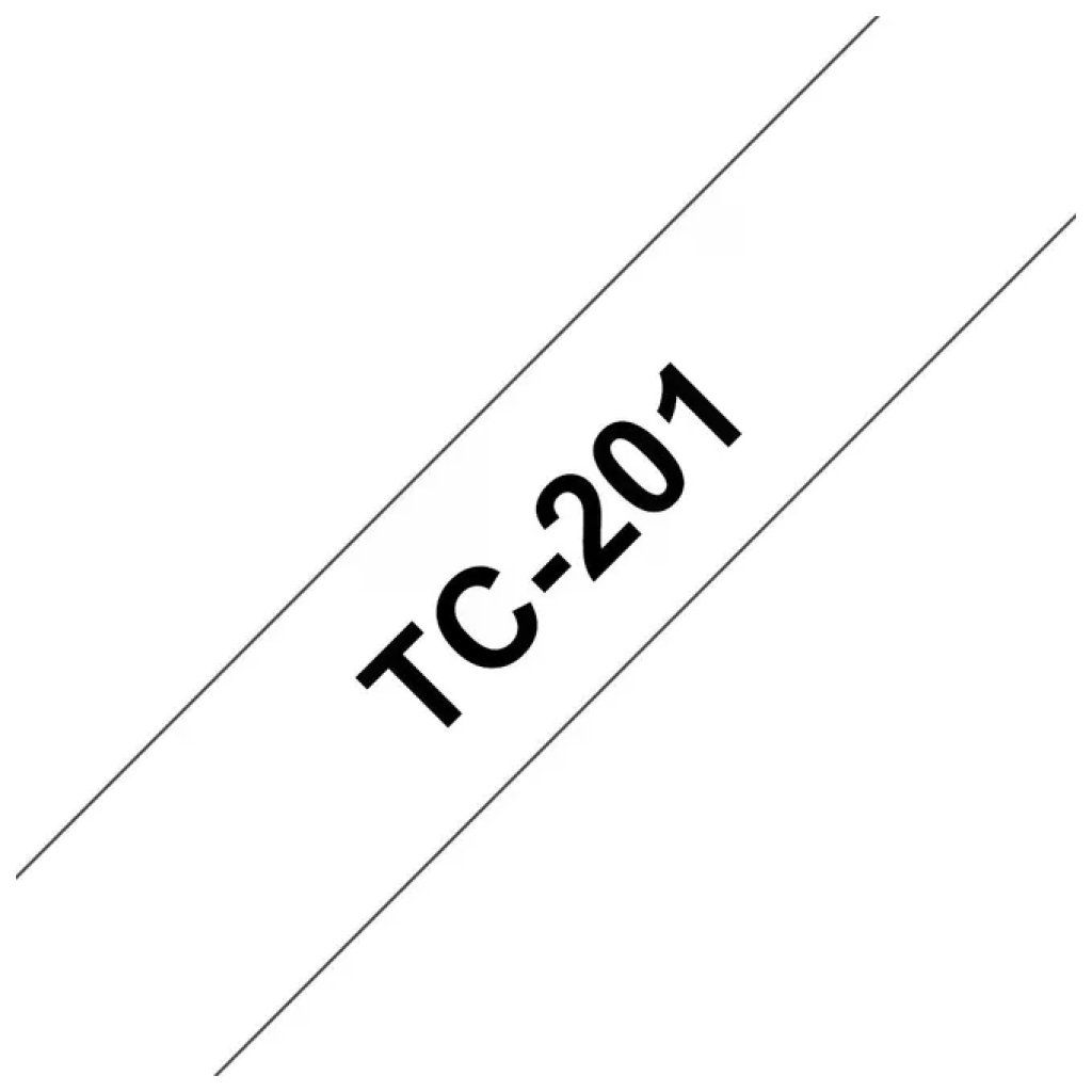 Brother TC-201 Nastro Laminato Nero su Bianco, 12 mm x 7,7 m Brother TC-201 Nastro Laminato Nero su Bianco, 12 mm x 7,7 m