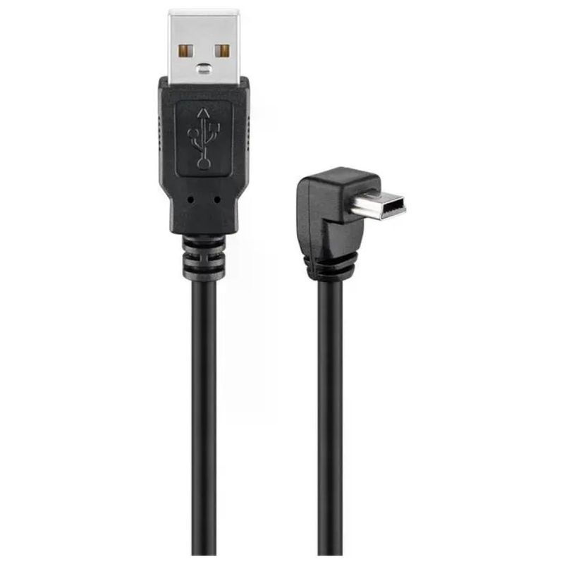 WENTRONIC Goobay 93971 Cavo USB 2.0 USB-A a Mini-USB-B angolato, 1,8 m, nero WENTRONIC Goobay 93971 Cavo USB 2.0 USB-A a Mini-USB-B angolato, 1,8 m, nero