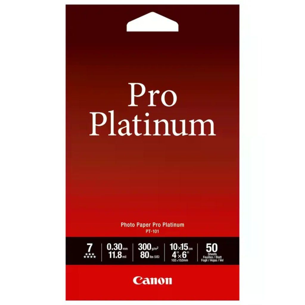 Canon Photo Paper Pro Platinum PT-101 10×15 cm, 50 fogli