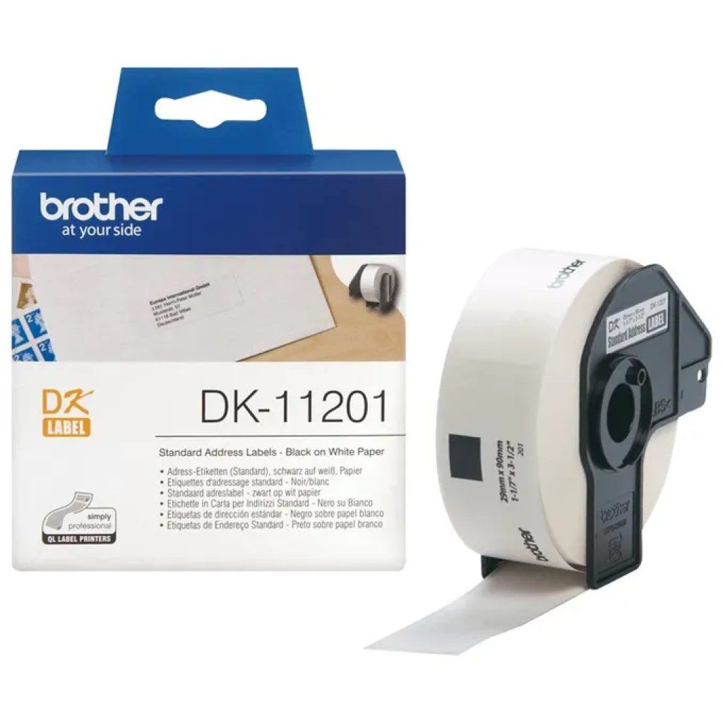Brother DK-11201 Rotolo da 400 Etichette Indirizzi 29 × 90 mm