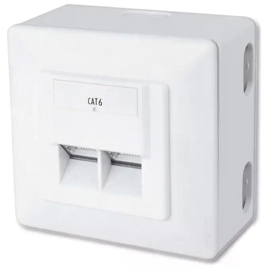 DIGITUS DN-9006-B5-N – Confezione da 5 prese RJ45 Cat 6, 2 porte, bianche