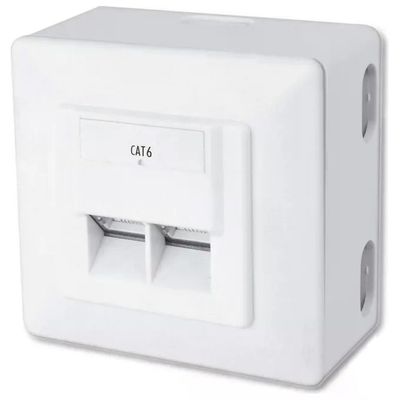 DIGITUS DN-9006-B5-N – Confezione da 5 prese RJ45 Cat 6, 2 porte, bianche