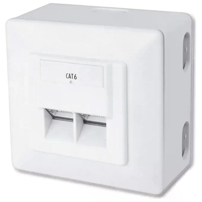 DIGITUS DN-9006-B5-N – Confezione da 5 prese RJ45 Cat 6, 2 porte, bianche