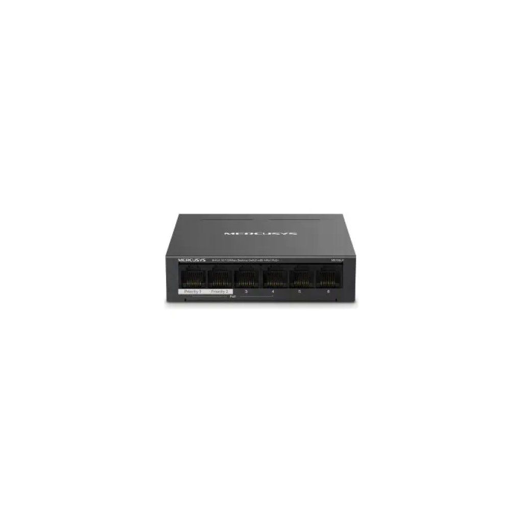 Mercusys MS106P Switch Desktop 6 Porte Fast Ethernet, 4 PoE+