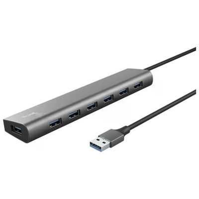 Trust Halyx Hub USB 7 porte USB-A 3.2 Gen 1, 5 Gbps, grigio