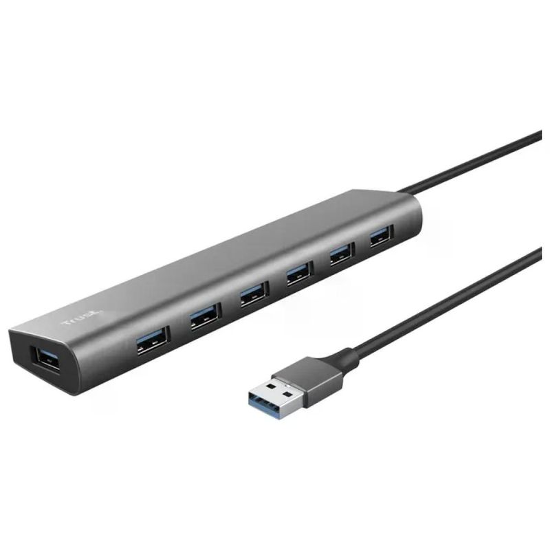 Trust Halyx Hub USB 7 porte USB-A 3.2 Gen 1, 5 Gbps, grigio