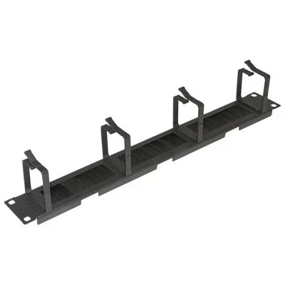 LINK LKCOPBRN Listello Guidacavi Rack 19" 1U con 4 Anelli e Spazzola, Grigio