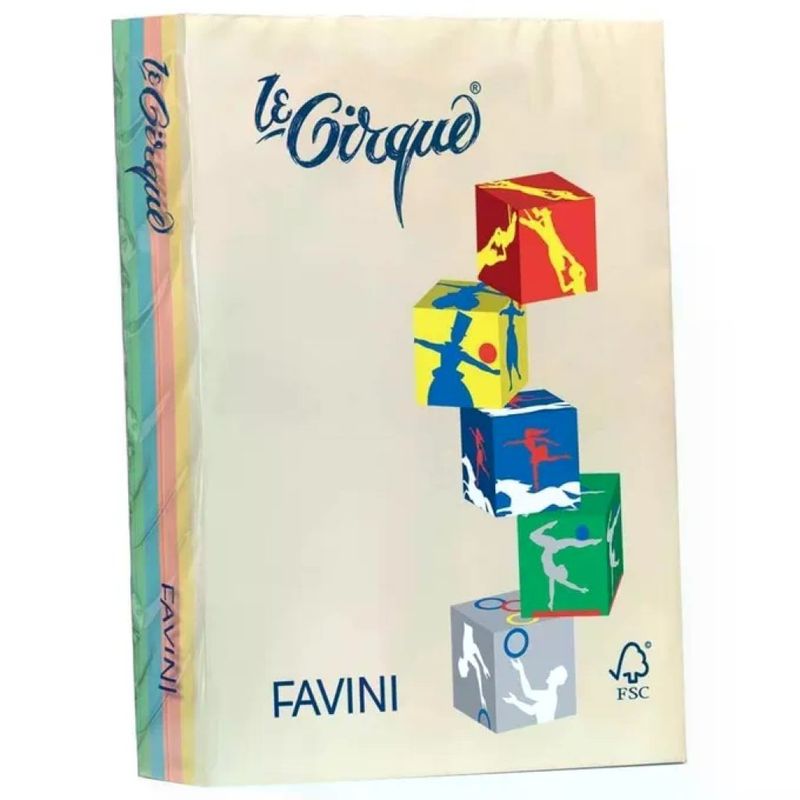 CARTOTECNICA FAVINI Favini Le Cirque – Risma Carta Colorata A4 80 g/m², Toni Tenui Assortiti