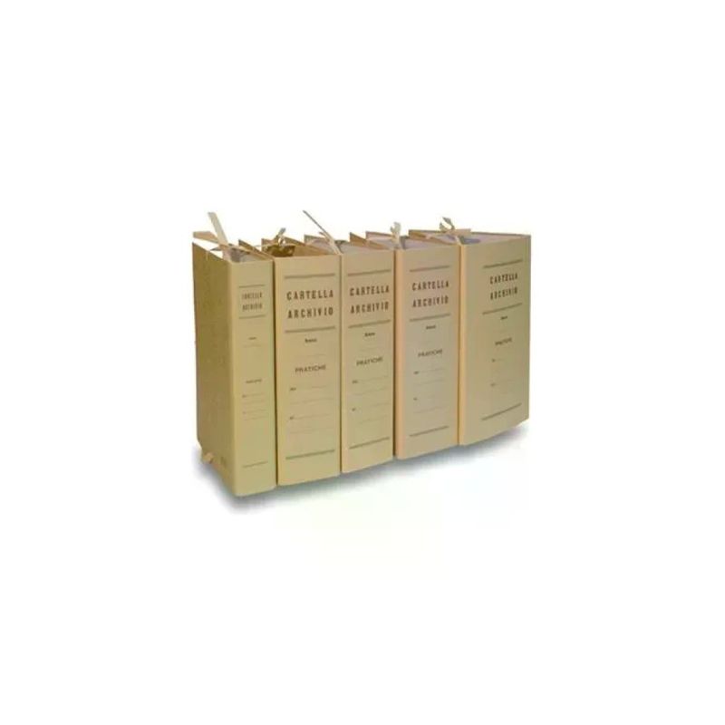 Brefiocart Faldoni Archivio con Lacci, Dorso 6 cm, Formato 25 × 35 cm, Beige, Confezione da 25