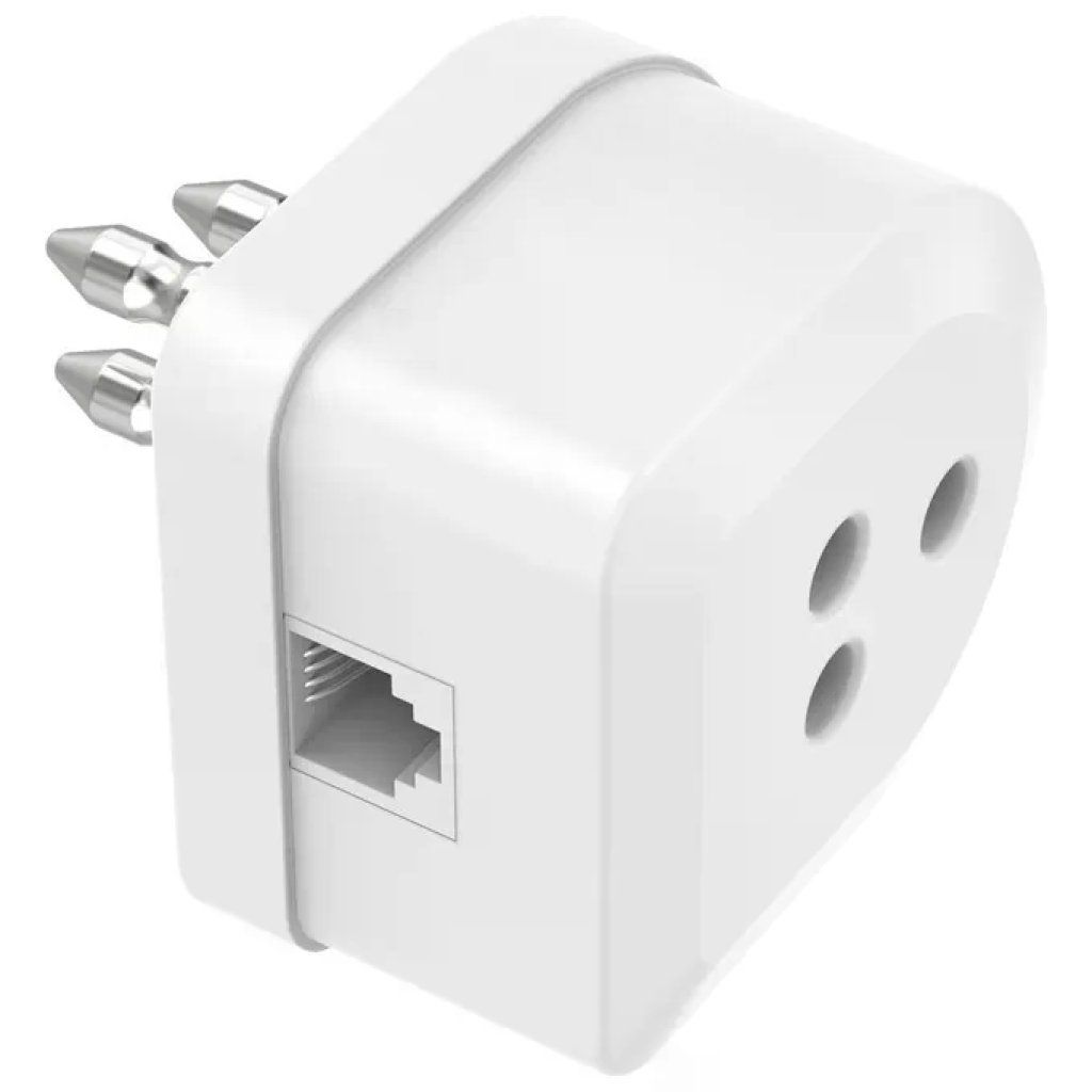 Hama 7201159 Adattatore Telefonico Tripolare con Presa 6P4C, Avorio