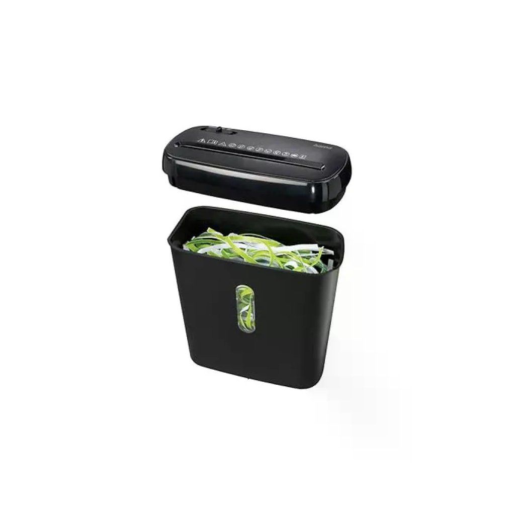 Hama Classic S61 Distruggidocumenti a Strisce, 6 Fogli, 8 L, Nero