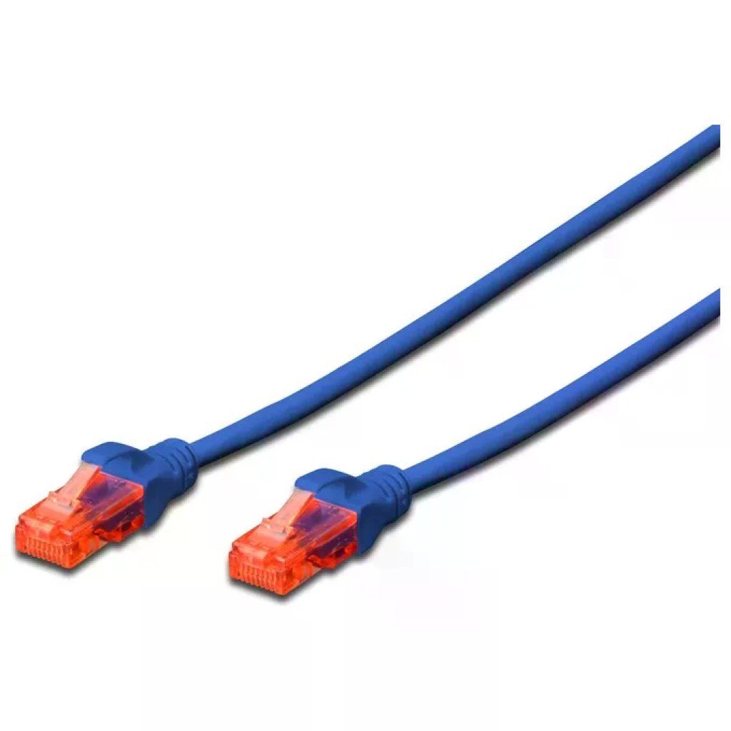 DIGITUS Cavo Ethernet Cat6 U/UTP RJ45, 10 m, Blu
