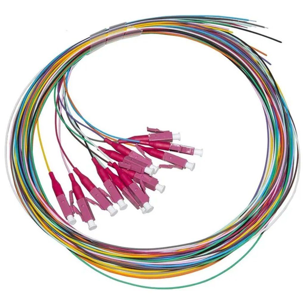 LINK Set 12 Pigtail Fibra Ottica LC Simplex OM4, 2 m