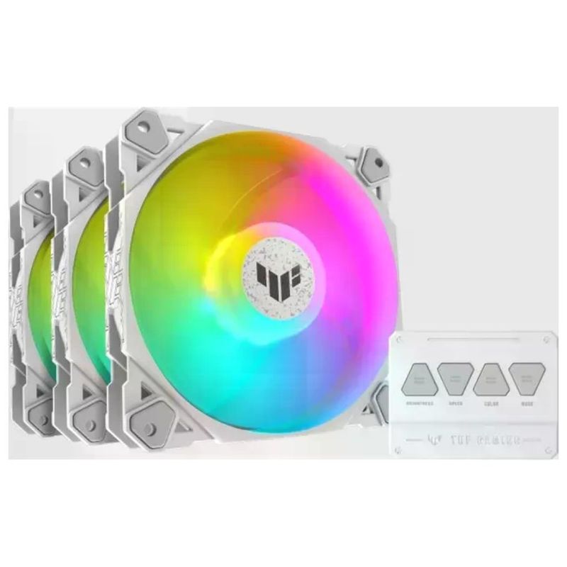 ASUS TUF Gaming TF120 ARGB White – Kit 3 ventole PWM 120 mm con controller