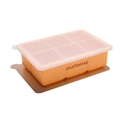Muitomas ICECUBESILPF Stampo per Ghiaccio in Silicone XL 6 cubetti con Coperchio colore Pesca Muitomas ICECUBESILPF Stampo per Ghiaccio in Silicone XL 6 cubetti con Coperchio colore Pesca