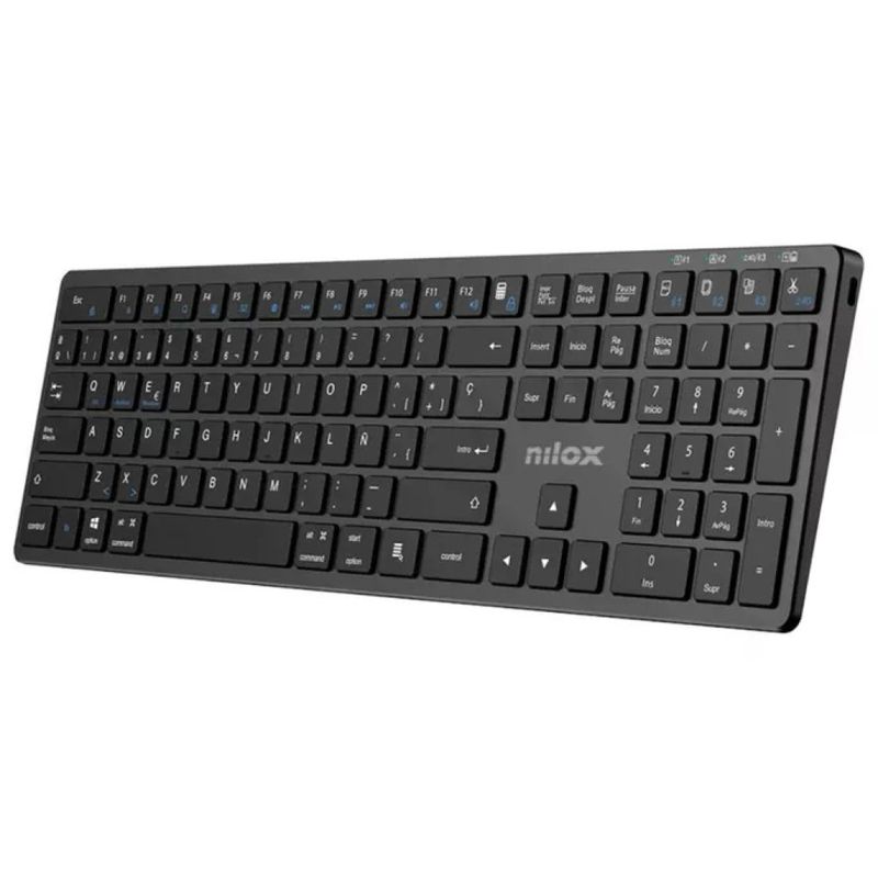 Nilox NXKBWI1B – Tastiera wireless Bluetooth 5.2 e 2.4G in alluminio, layout italiano Nilox NXKBWI1B – Tastiera wireless Bluetooth 5.2 e 2.4G in alluminio, layout italiano