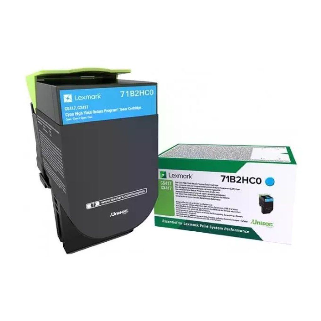 Lexmark 71B2HC0 Toner Originale Ciano Alta Resa Lexmark 71B2HC0 Toner Originale Ciano Alta Resa