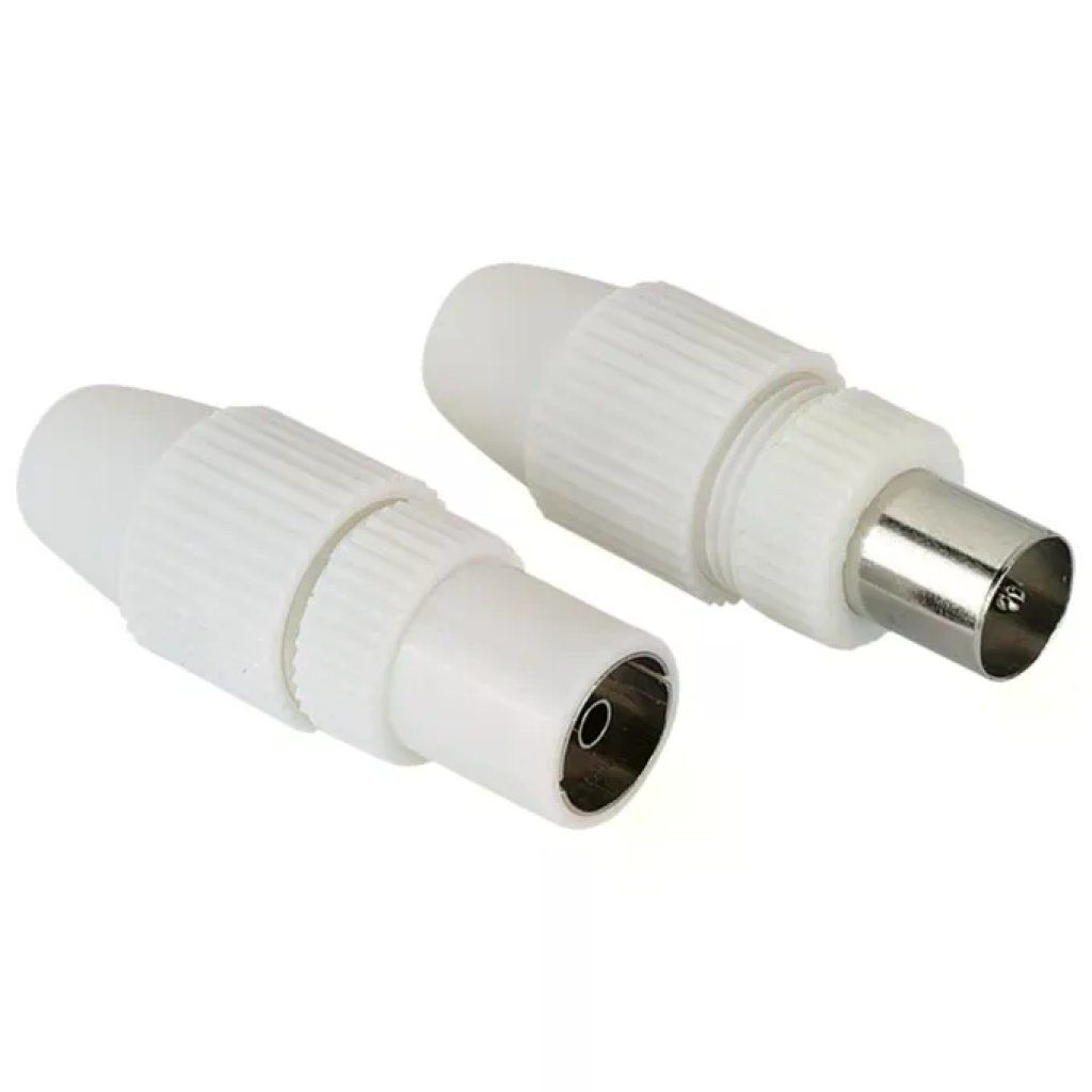 Hama Connettori coassiali maschio e femmina per cavo antenna, 5–7 mm, 2 pezzi