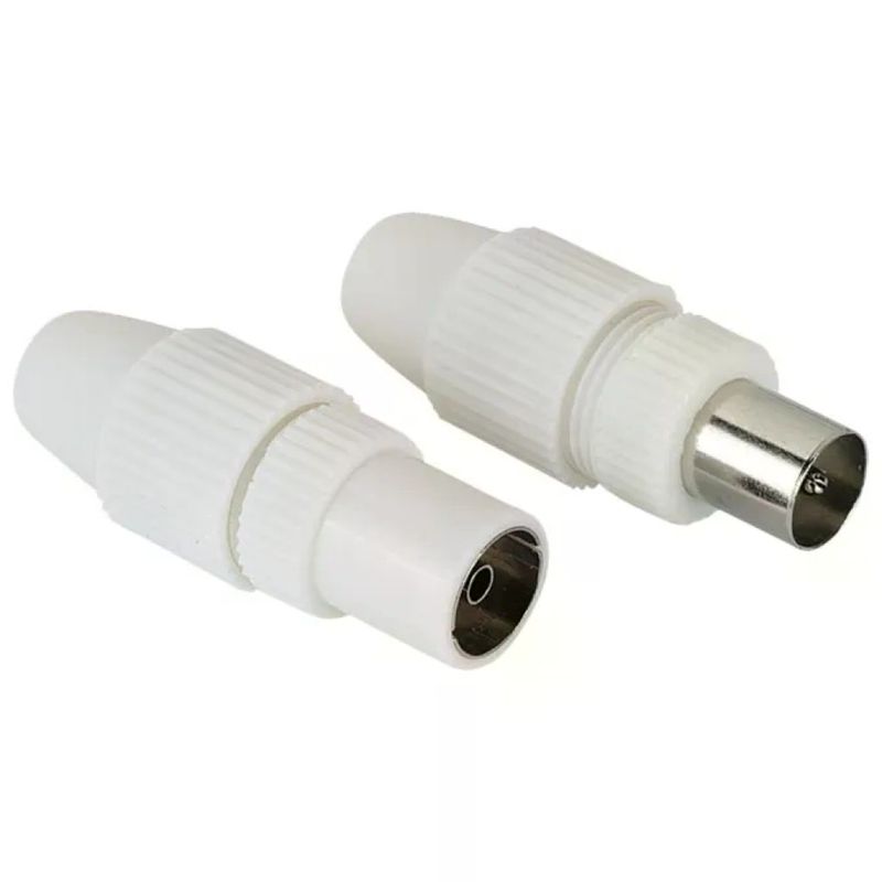Hama Connettori coassiali maschio e femmina per cavo antenna, 5–7 mm, 2 pezzi