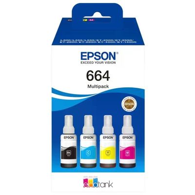 Epson C13T664640 EcoTank Multipack Inchiostro Originale Dye 4 Colori 23500 pagine colore Nero Ciano
