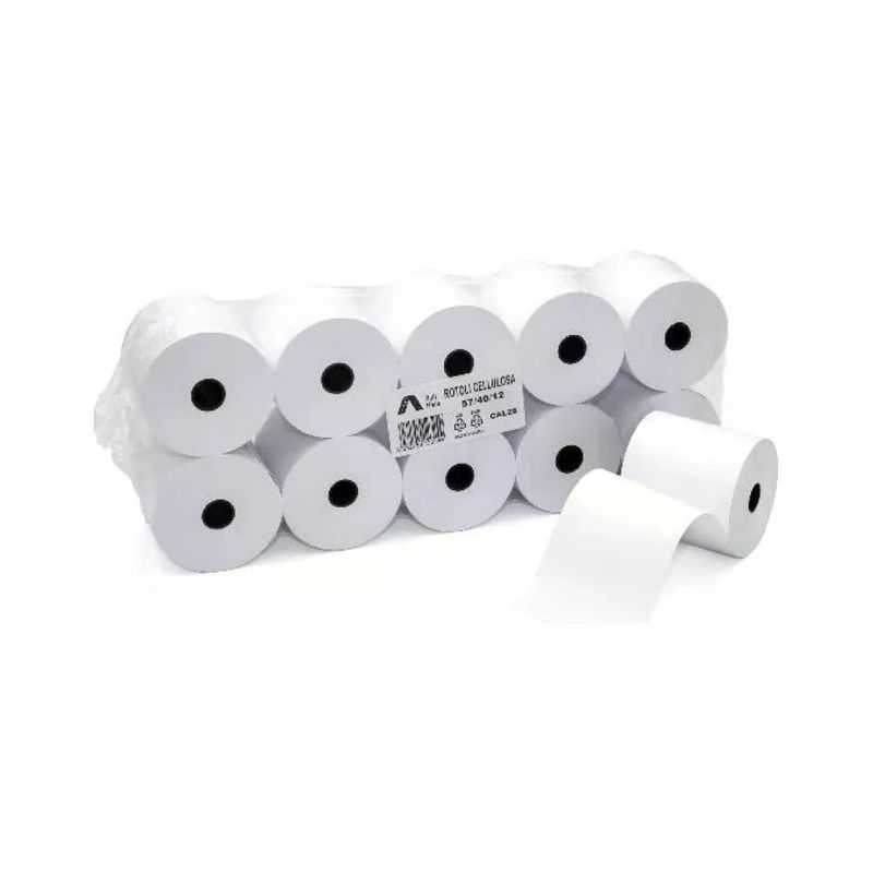 Rotolificio Pugliese - 10 Rotoli di Carta per Calcolatrice 57 mm x 40 m