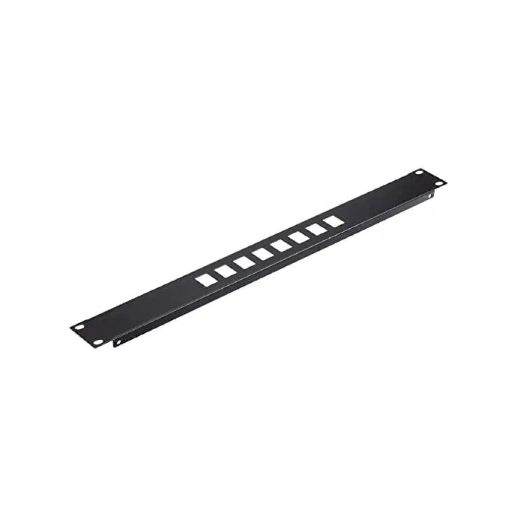 LINK LKCOP10 Pannello Patch Rack 19" per 8 Keystone Jack, Metallo Nero