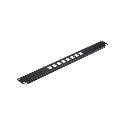 LINK LKCOP10 Pannello Patch Rack 19" per 8 Keystone Jack, Metallo Nero