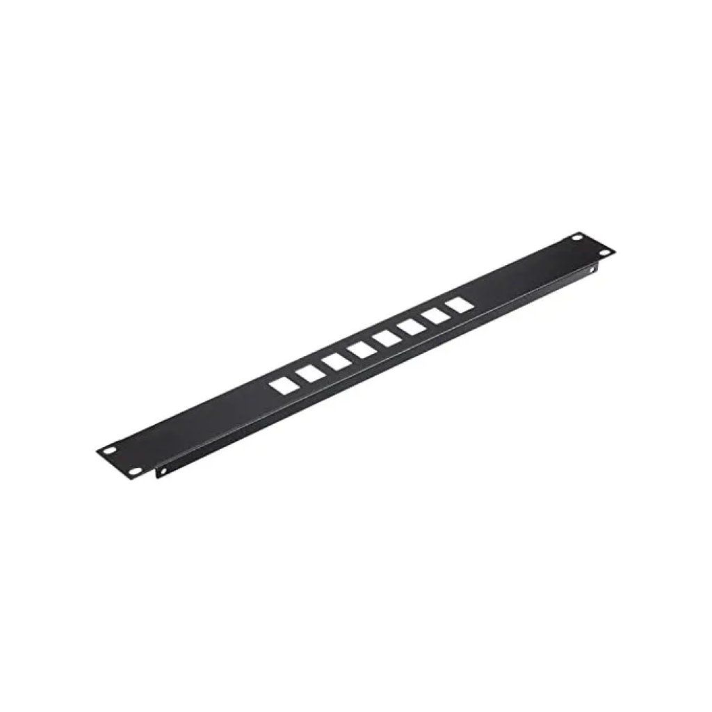 LINK Pannello patch rack LINK 19″ per 8 Keystone Jack, nero