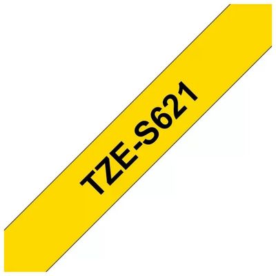 Brother TZe-S621 Nastro Laminato 9 mm Nero su Giallo