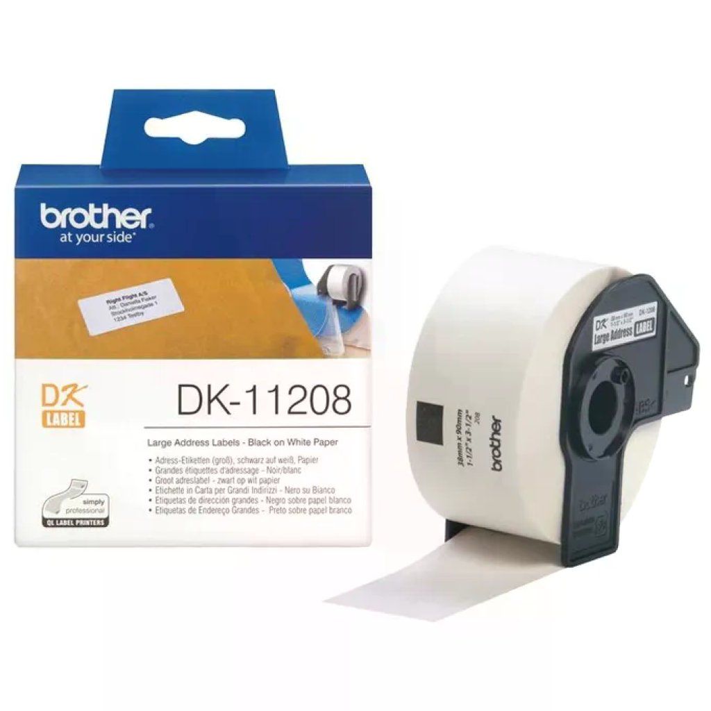 Brother DK-11208 Etichette Indirizzi 38 × 90 mm, 400 pezzi Brother DK-11208 Etichette Indirizzi 38 × 90 mm, 400 pezzi