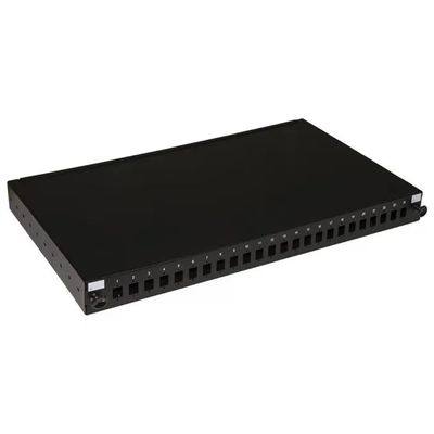 LINK Pannello Fibra Ottica 19" 1U, 24 Porte SC Simplex/LC Duplex, Profondità 25 cm, Nero
