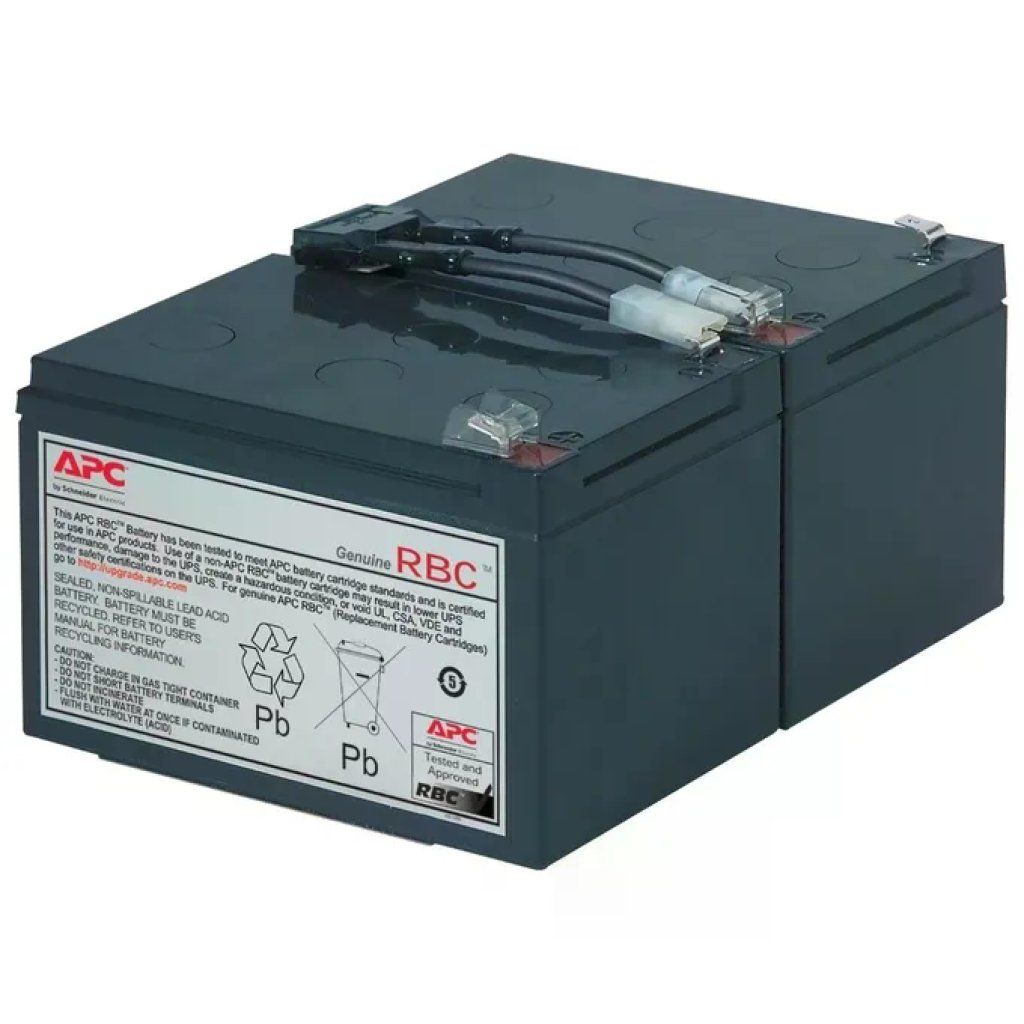 APC RBC6 Cartuccia Batteria di Ricambio UPS Acido piombo VRLA 12V 11000 mAh 7,68 Kg colore Nero APC RBC6 Cartuccia Batteria di Ricambio UPS Acido piombo VRLA 12V 11000 mAh 7,68 Kg colore Nero