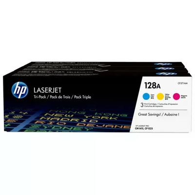 HP 128A CF371AM Multipack Toner Originale Ciano, Magenta e Giallo