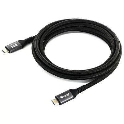 Equip 128382 Cavo USB-C USB4 Gen 2x2, 2 m, 20 Gbps, PD 100 W, 4K 60 Hz, Nero