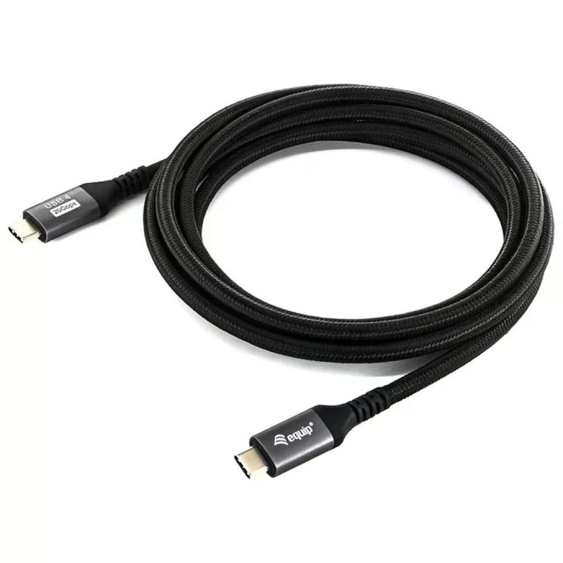 Equip 128382 Cavo USB-C USB4 Gen 2x2, 2 m, 20 Gbps, PD 100 W, 4K 60 Hz, Nero