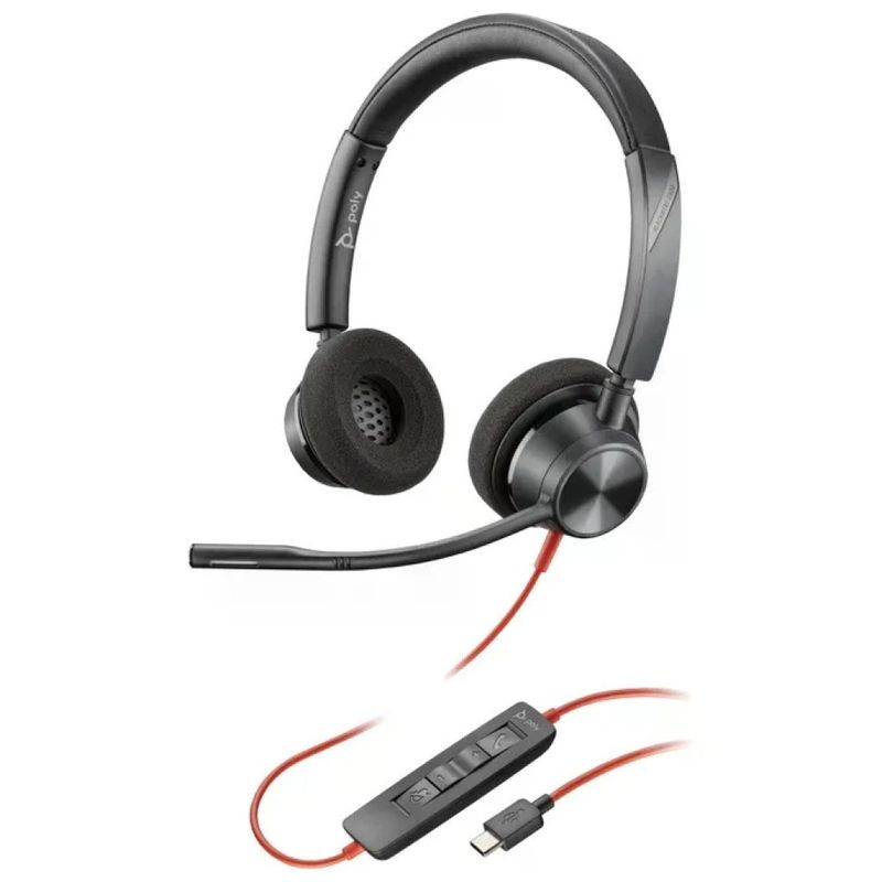 POLY Blackwire 3320 – Cuffie stereo USB-C nere