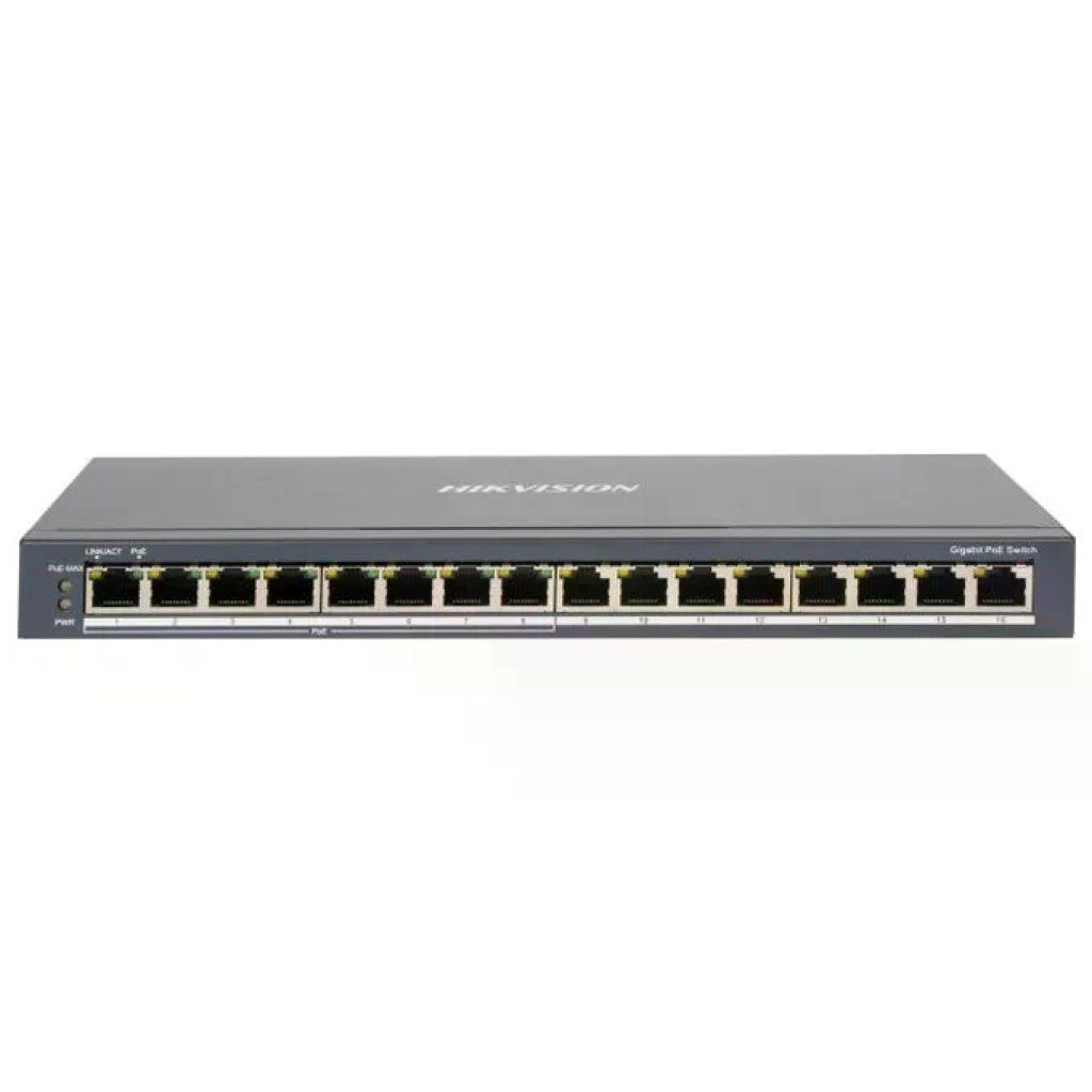 Hikvision DS-3E0516P-O Switch Gigabit 16 Porte, 8 PoE+ 110 W