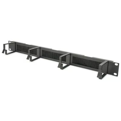 DIGITUS DN-97663 Listello guidacavi con spazzola per rack 19", nero, 4 ganci