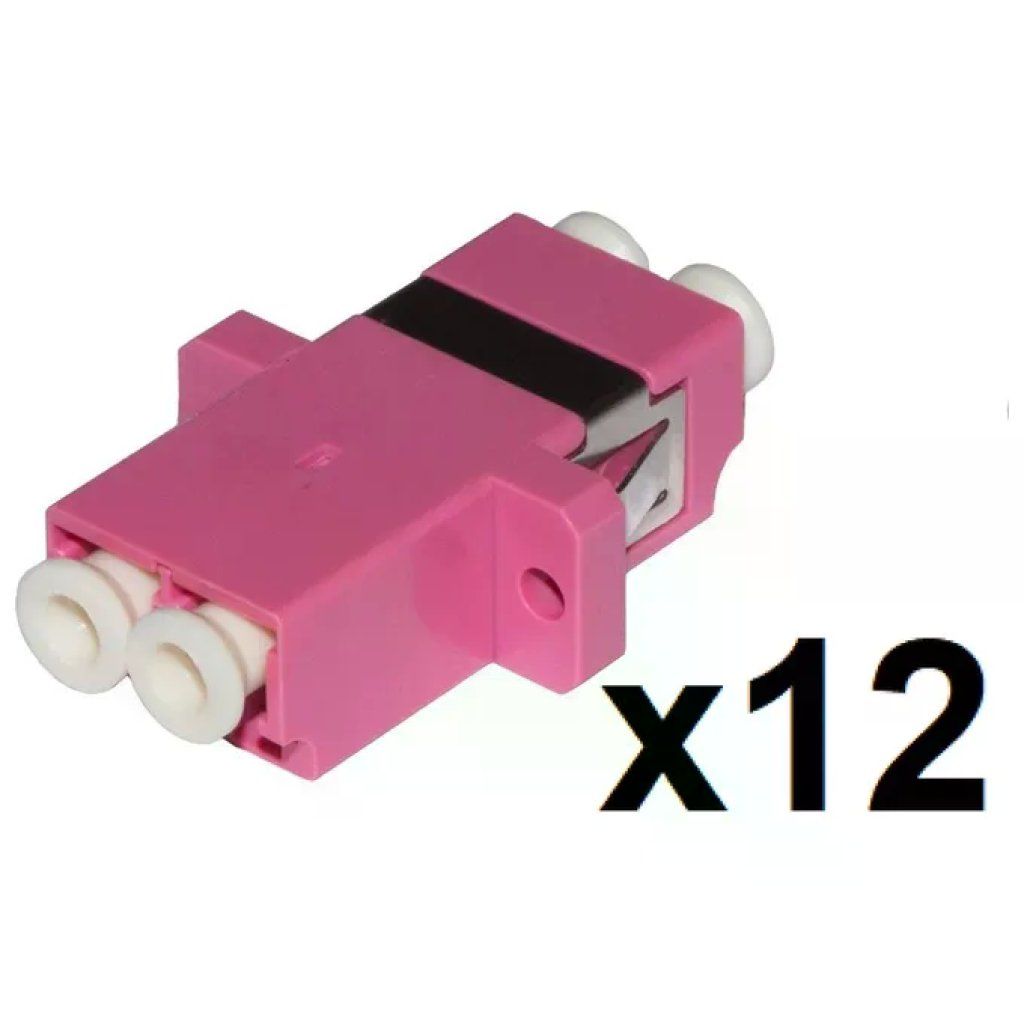 LINK LKLCD412 – Adattatori Fibra Ottica LC/LC Duplex OM4, Rosa, Confezione da 12